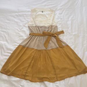 Color block fit and flare dress